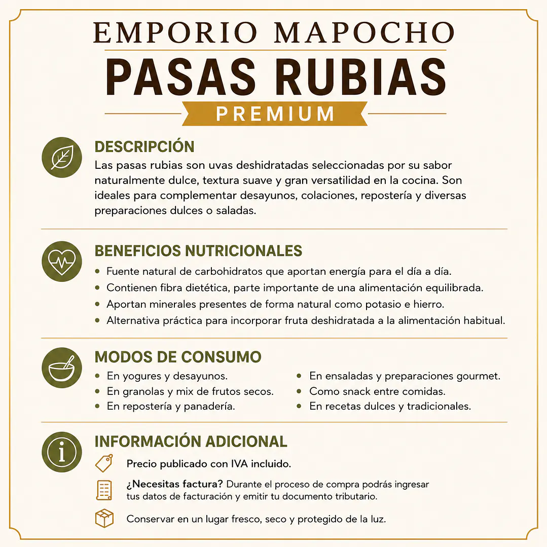 Pasas Rubias 1 KG. 2