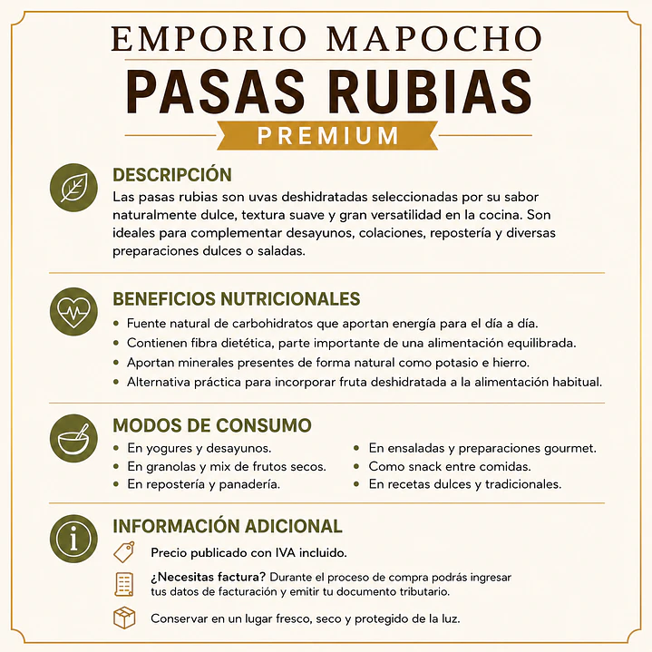 Pasas Rubias 1 KG. 2