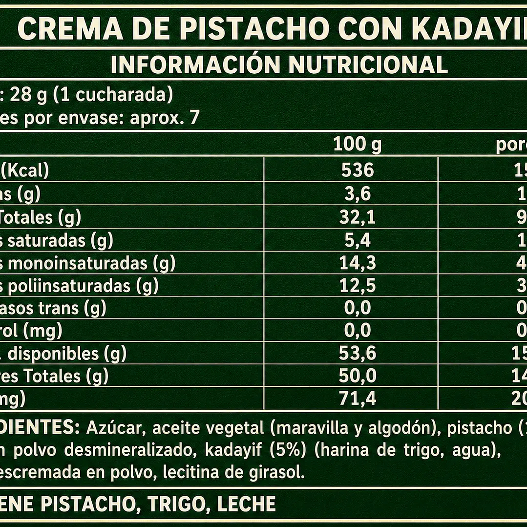 Crema de Pistacho Dubai 200g. 2