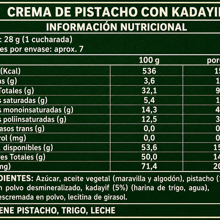 Crema de Pistacho Dubai 200g. 2