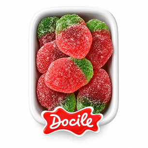 Gomitas de Frutillas Acidas Docile 1 KG.