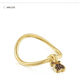 Anillo Tous NÚMERO 12...baño de oro 18K y cuarzo ahumado MEGA OFERTA!!!