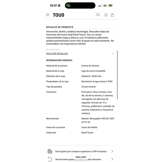 Smartwatch Rond Connect