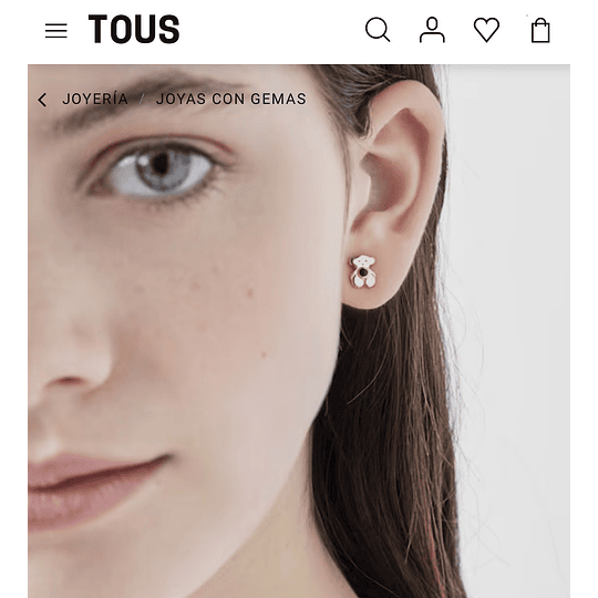 Aros Tous baño de oro y ónix 