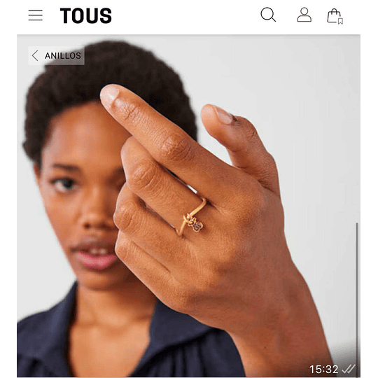 Anillo Tous NÚMERO 12...baño de oro 18K y cuarzo ahumado MEGA OFERTA!!!