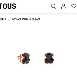 Tous PENDIENTES CON BAÑO DE ORO ROSA 18 KT SOBRE PLATA Y ÓNIX FACETADO