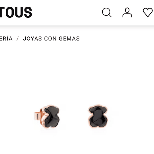 Tous PENDIENTES CON BAÑO DE ORO ROSA 18 KT SOBRE PLATA Y ÓNIX FACETADO