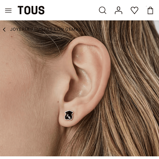 Tous PENDIENTES CON BAÑO DE ORO ROSA 18 KT SOBRE PLATA Y ÓNIX FACETADO