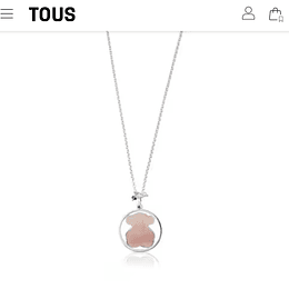 Collar Tous cuarzo rosa y plata 