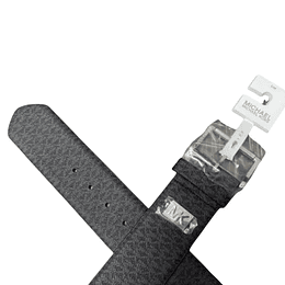 Cinturón Michael Kors Cuero Y Elástico Talla S/M Monograma Gris