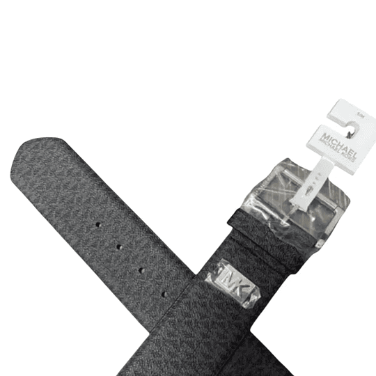 Cinturón Michael Kors Cuero Y Elástico Talla S/M Monograma Gris