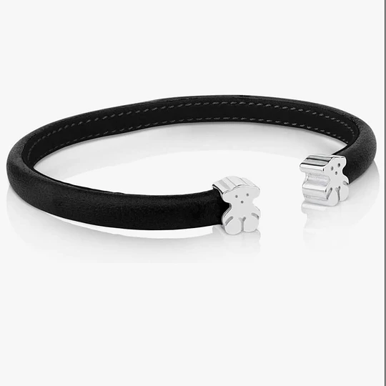 Pulsera TOUS plata 925 y cuero