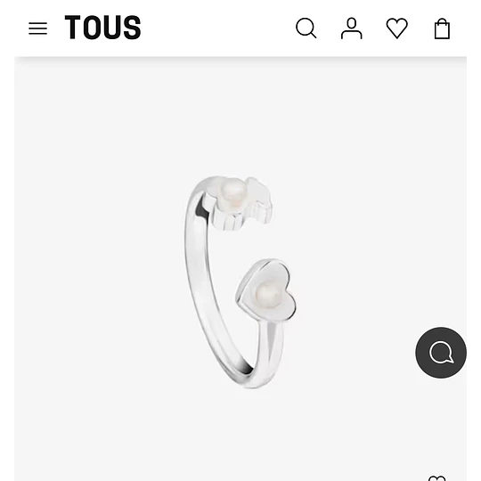Anillo TOUS plata y perlas cultivadas numero 13