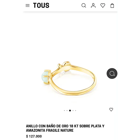 Anillos TOUS baño oro 18K y amazonita número 14