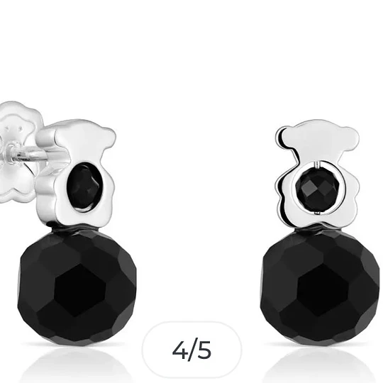 Tous aros plata y ónix
