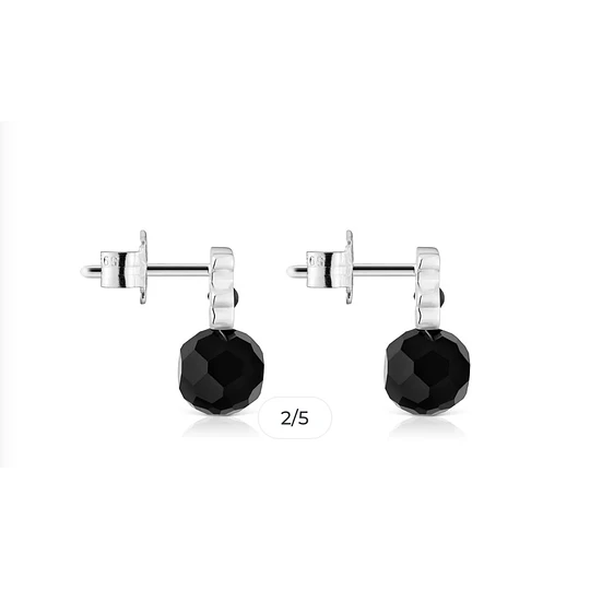 Tous aros plata y ónix