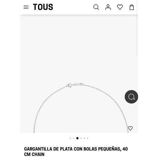 Cadena Plata Tous bolas pequeñas 40 cms