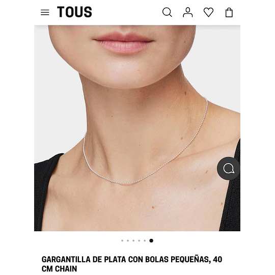 Cadena Plata Tous bolas pequeñas 40 cms