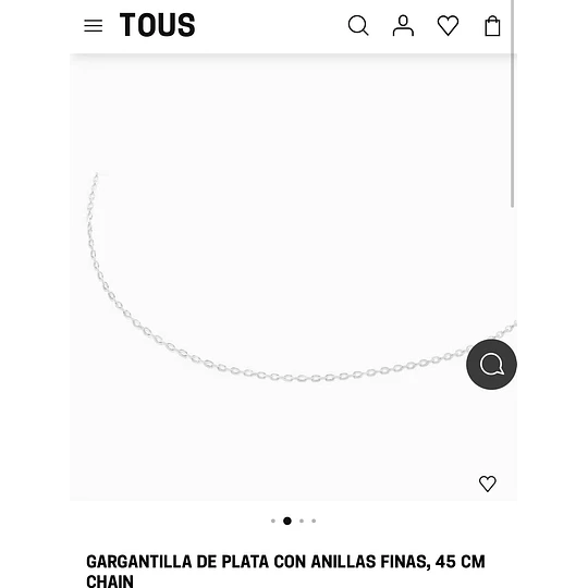 Cadena Plata Tous 45 cms