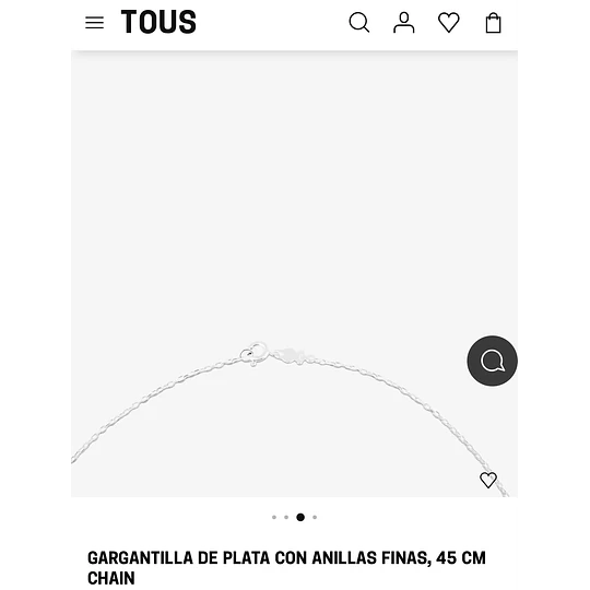 Cadena Plata Tous 45 cms