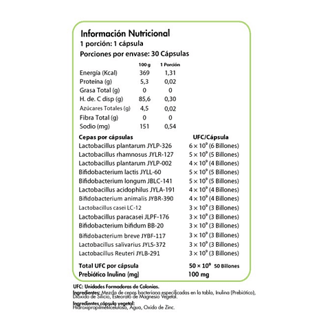 Probióticos 50 Billones 13 Cepas | 30 Cápsulas