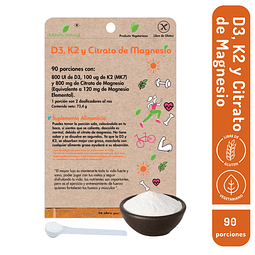 Vitamina D3 + K2 + Citrato de Magnesio