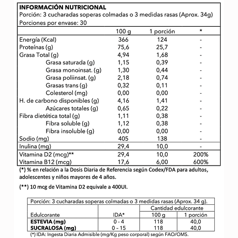 Proteína de soya vainilla