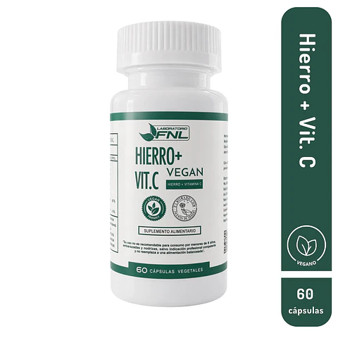Hierro con Vitamina C 60 Cápsulas FNL