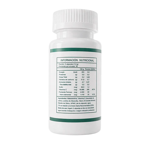 Hierro con Vitamina C 60 Cápsulas FNL