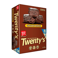 Caja 12 unidades barritas twenty´s sabor chocolate brownie 