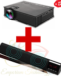 Combo Proyector LED 1200 Lummens Wifi +Barra de sonido 40cms 