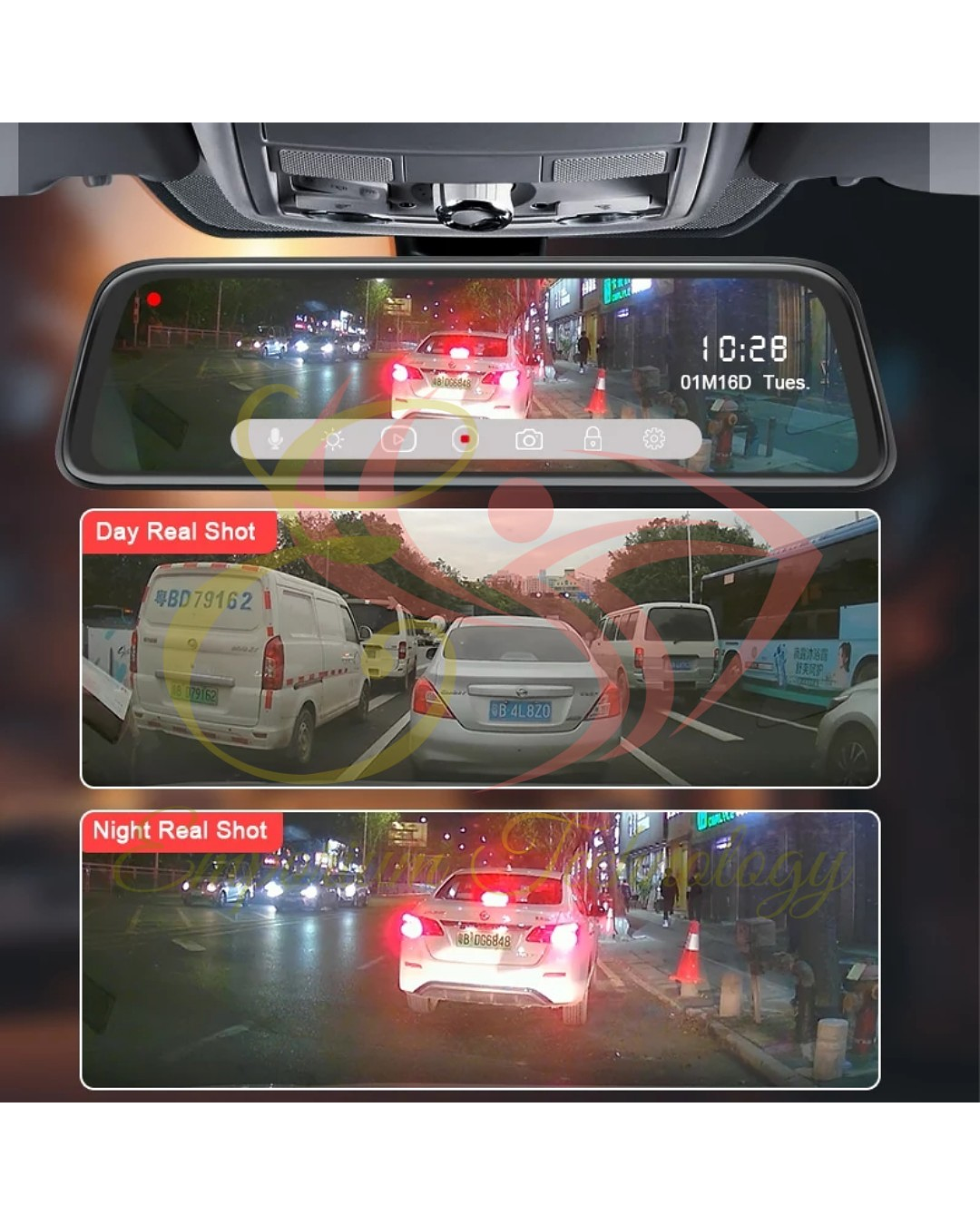 Espejo Retrovisor Pantalla Led Doble Cámaras. – Pcbarato