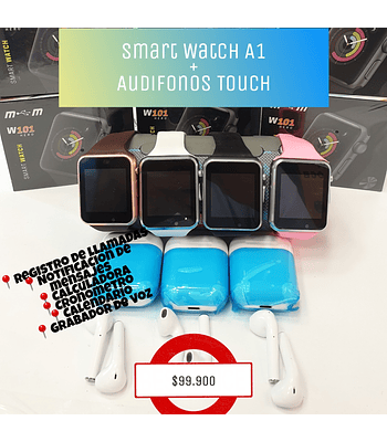 🔥Promoción 🔥 Smart Watch A1 + Audifonos I11 Touch