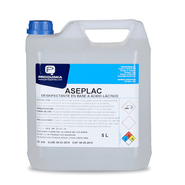 DESINFECTANTE ORGÁNICO ASEPLAC 5 LT 