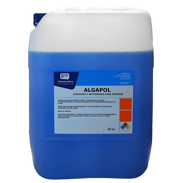 ALGUICIDA PISCINAS - ALGAPOL 20 LT 