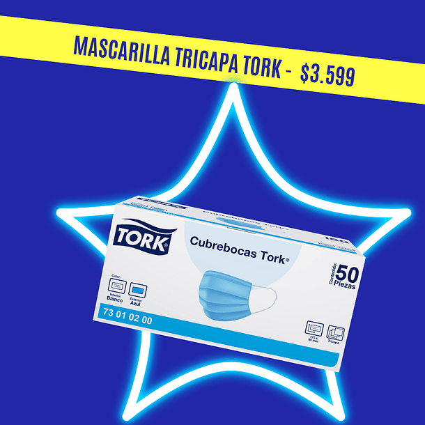 MASCARILLA TRICAPA 50 UNID 