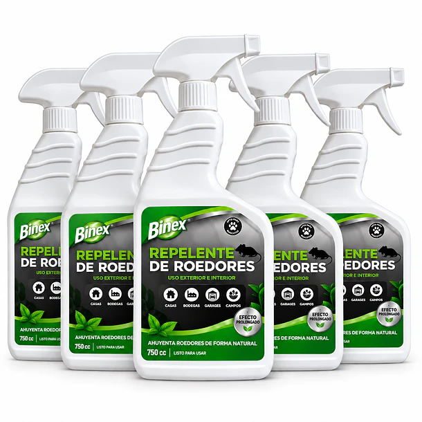 REPELENTE DE ROEDORES Pack 5 botellas x 750 cc  