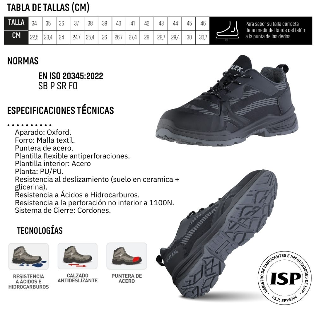 Zapato V-Flex V39 Anti Perforación Negro 9