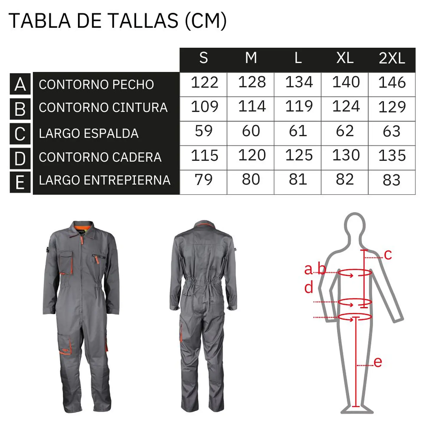 Overol Piloto Gabardina Gris/Naranjo 4