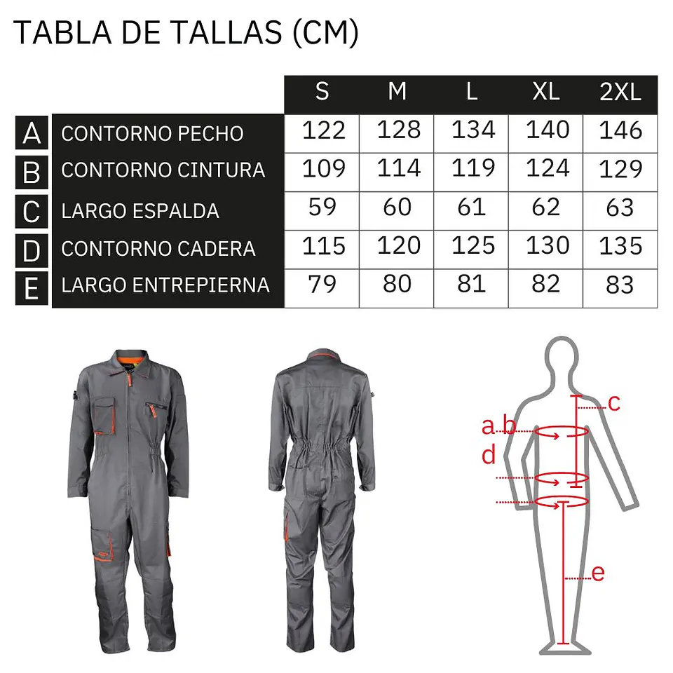Overol Piloto Gabardina Gris/Naranjo 4