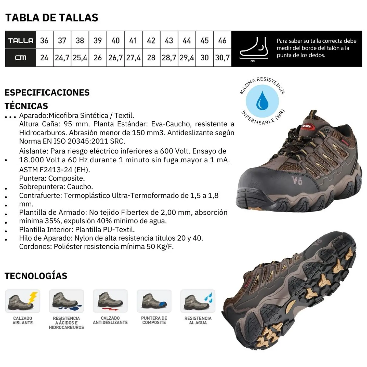 Zapato V-Flex V6 Café 10