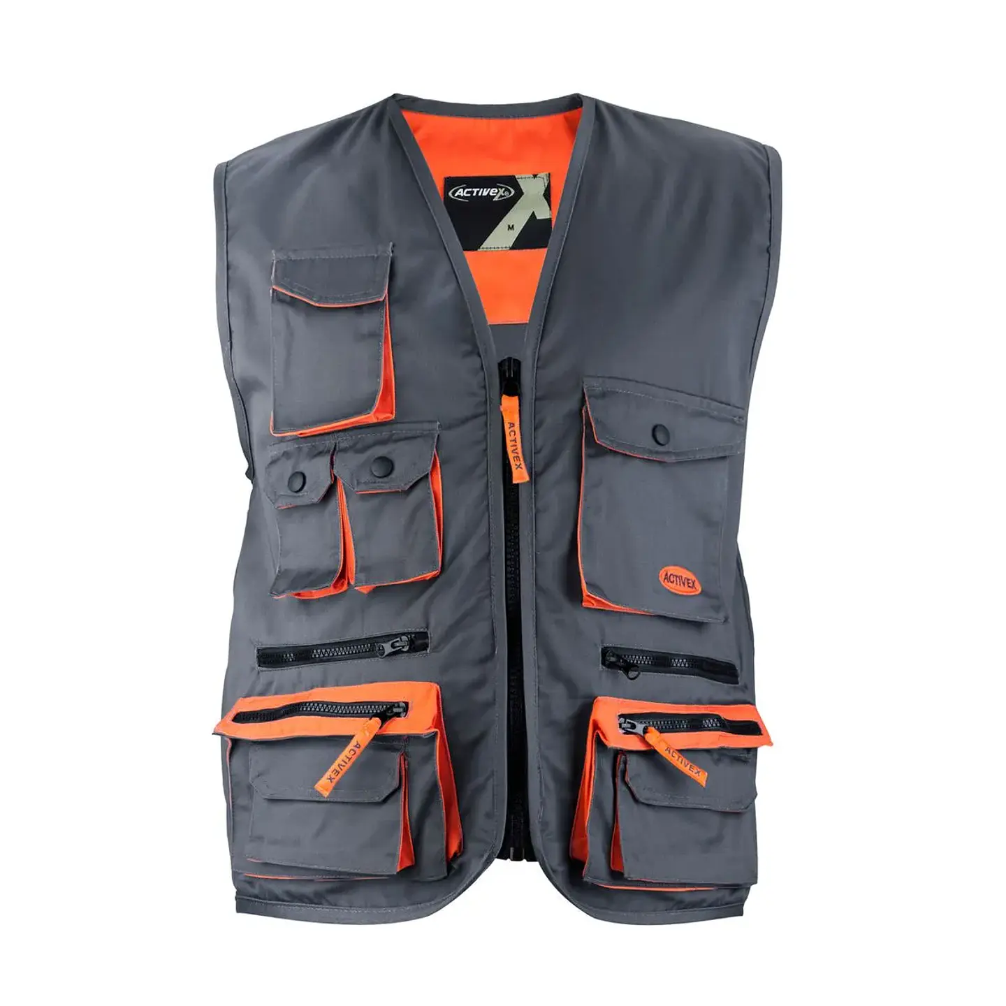 Chaleco Geólogo Gabardina Gris/Naranjo 1