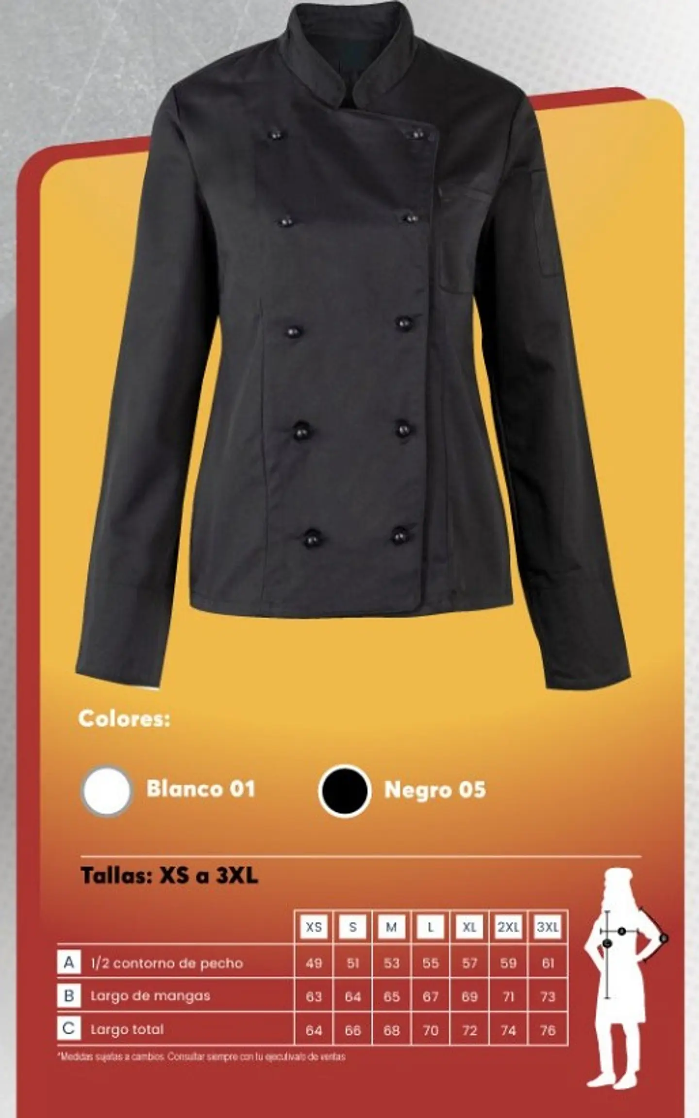 Chaqueta Chef Gabardina Mujer 5
