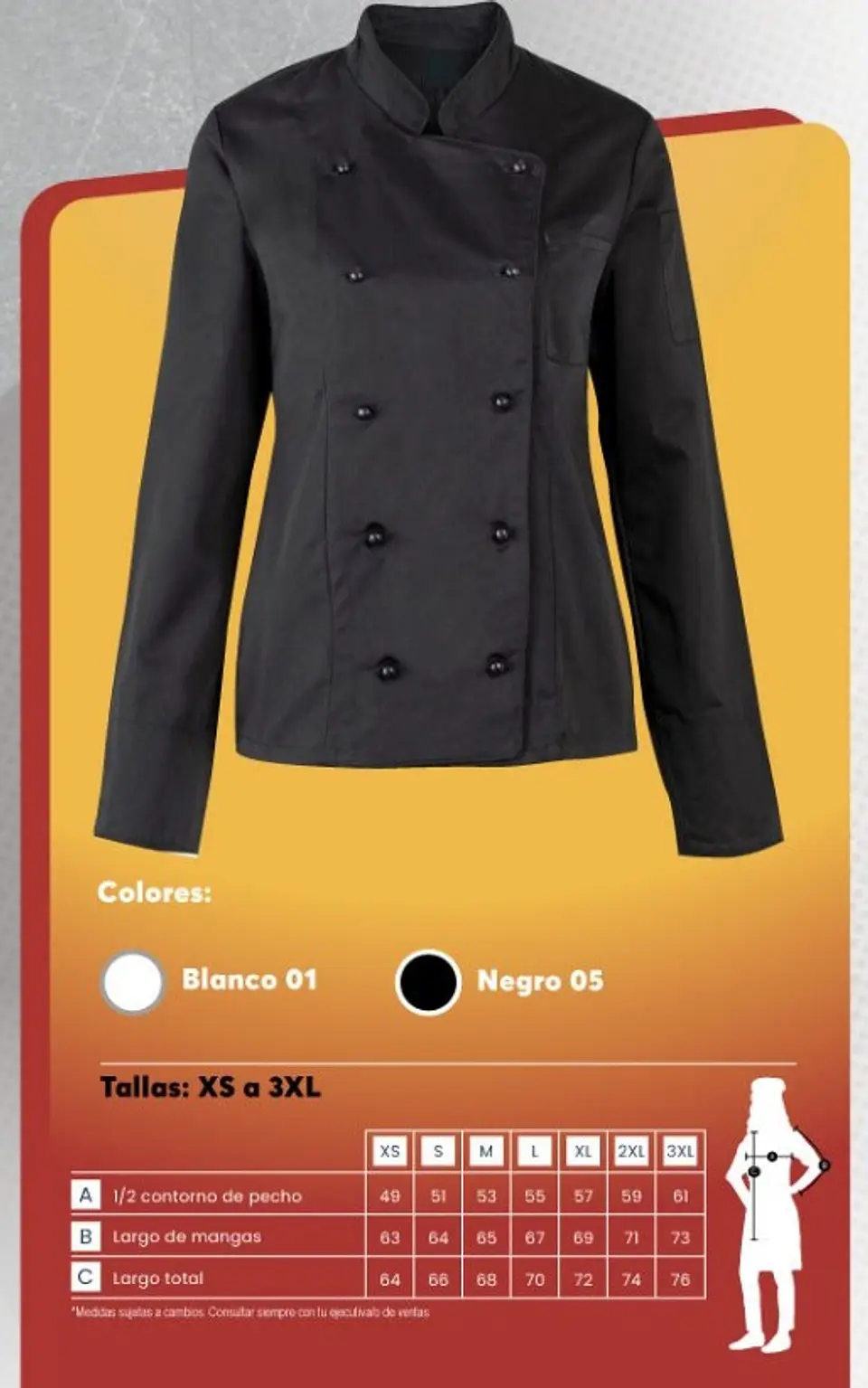 Chaqueta Chef Gabardina Mujer 5