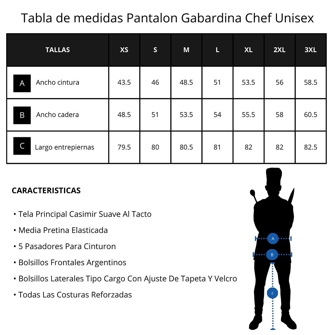 Pantalon Chef Pie De Poule Gabardina Unisex 6