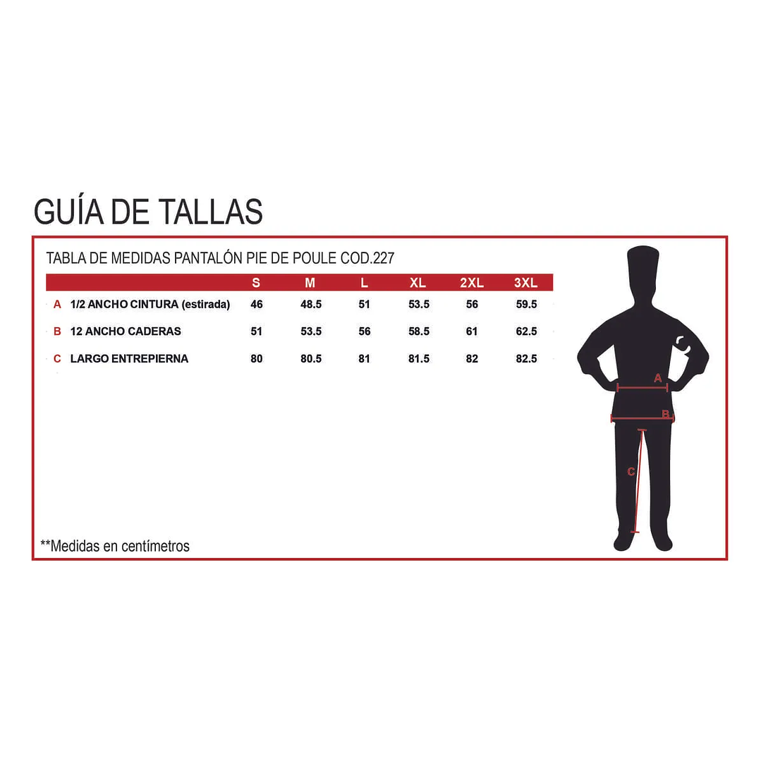 Pantalon Chef Pie De Poule Gabardina Unisex 7