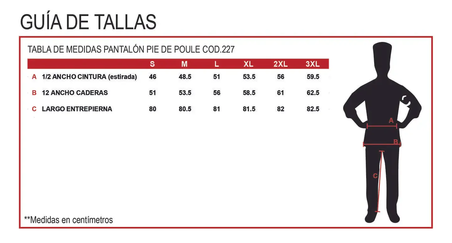 Pantalon Chef Pie De Poule Gabardina Unisex 7