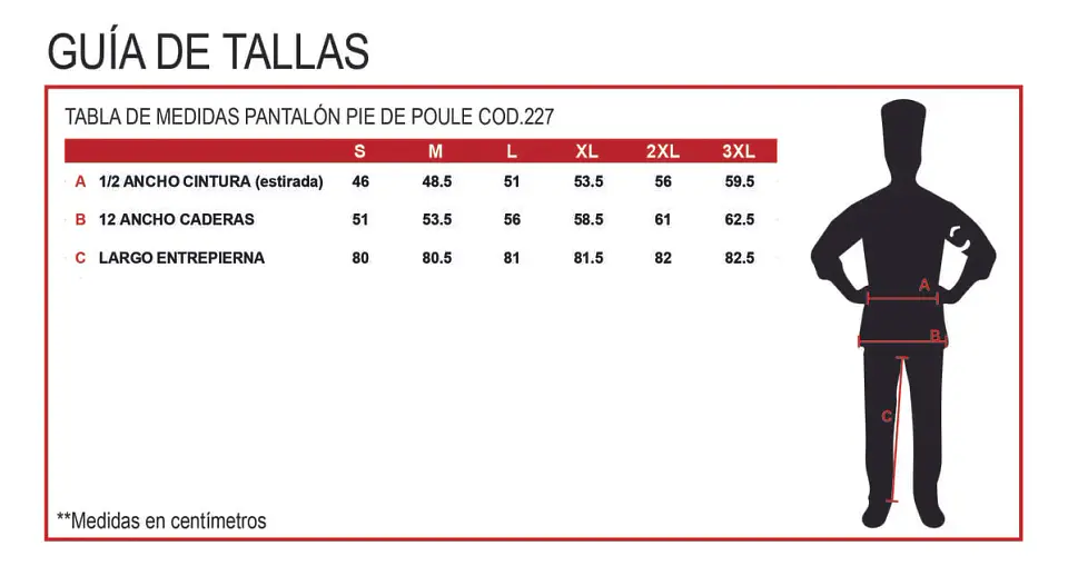 Pantalon Chef Pie De Poule Gabardina Unisex 7
