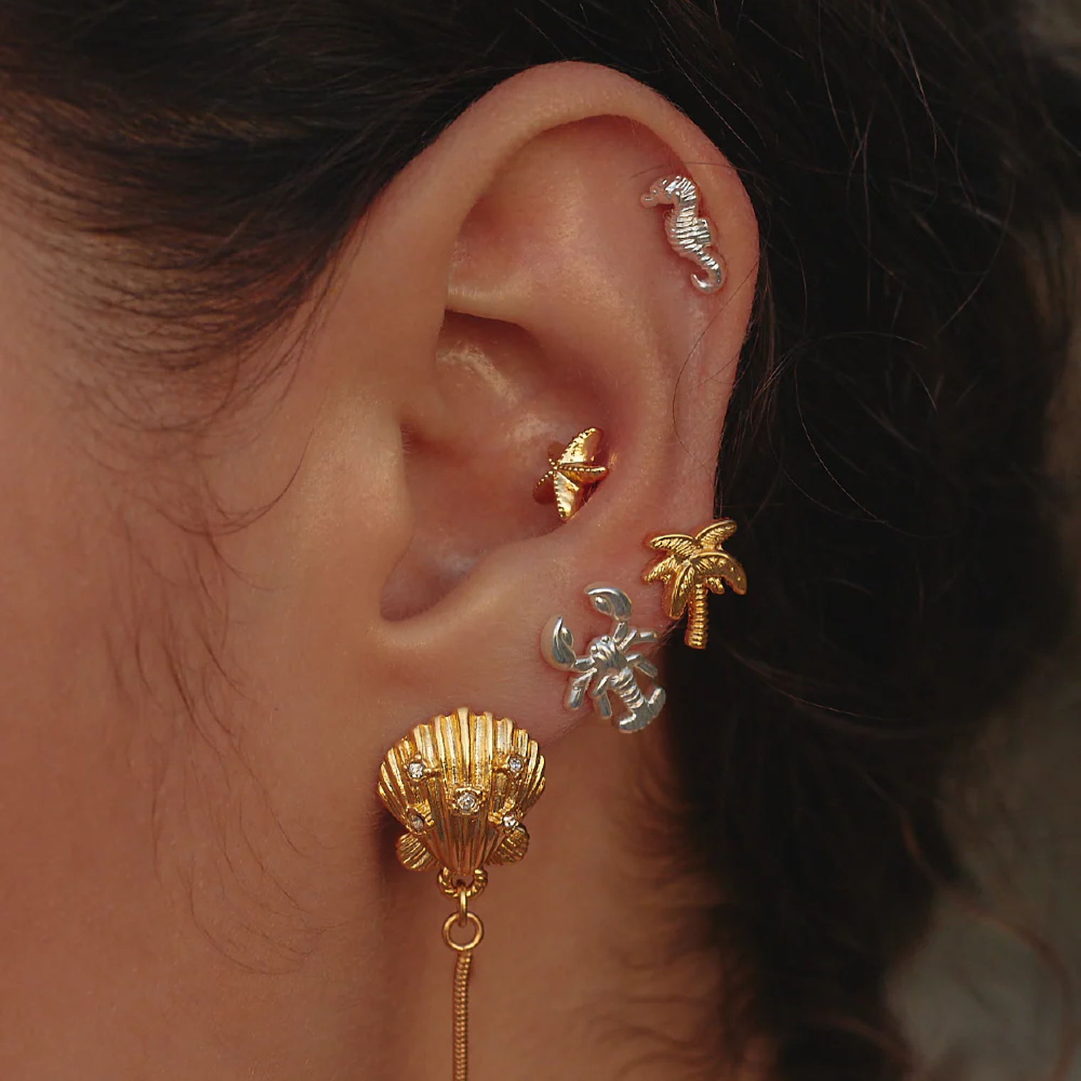 Set de 5 Aretes Mermaids 1