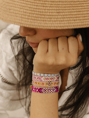Wayuu Skinny Bracelet - Desert Rose